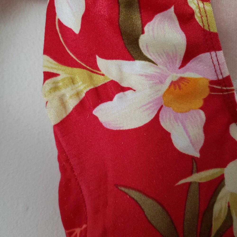 Longitude Swim Suit Size 8 One Piece Red Floral - Picture 6 of 9